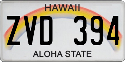 HI license plate ZVD394