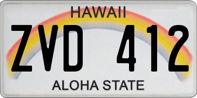 HI license plate ZVD412
