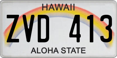 HI license plate ZVD413