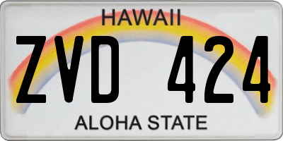 HI license plate ZVD424