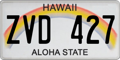 HI license plate ZVD427