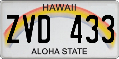 HI license plate ZVD433