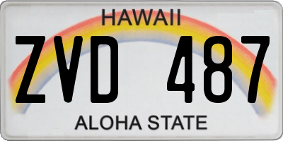 HI license plate ZVD487