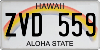 HI license plate ZVD559