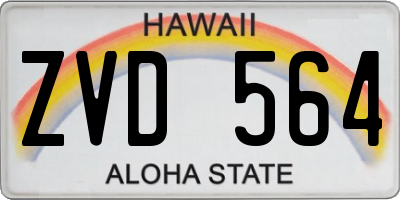 HI license plate ZVD564