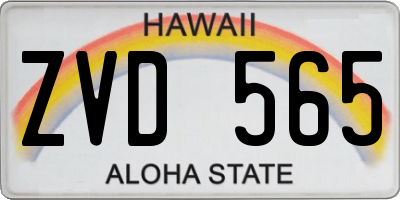 HI license plate ZVD565
