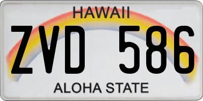 HI license plate ZVD586