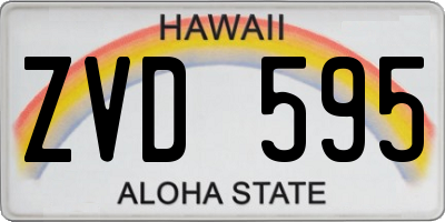 HI license plate ZVD595