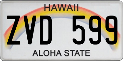 HI license plate ZVD599