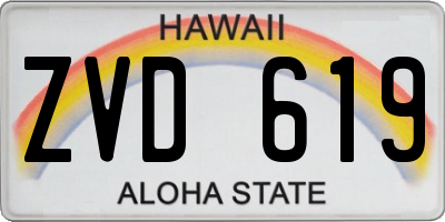 HI license plate ZVD619