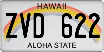 HI license plate ZVD622