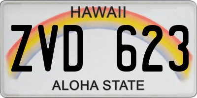 HI license plate ZVD623