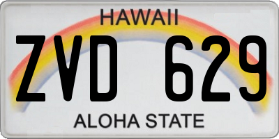 HI license plate ZVD629
