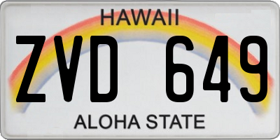 HI license plate ZVD649