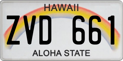 HI license plate ZVD661