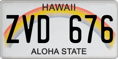 HI license plate ZVD676