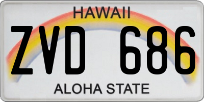 HI license plate ZVD686