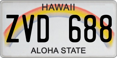 HI license plate ZVD688