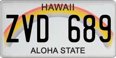 HI license plate ZVD689