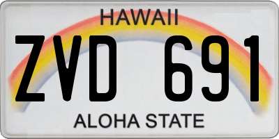 HI license plate ZVD691