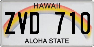 HI license plate ZVD710