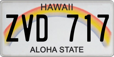 HI license plate ZVD717