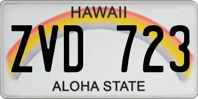 HI license plate ZVD723