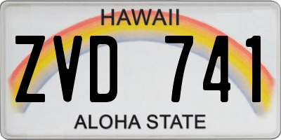 HI license plate ZVD741