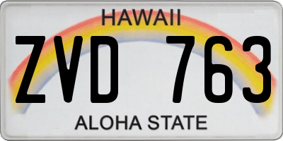 HI license plate ZVD763