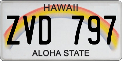 HI license plate ZVD797