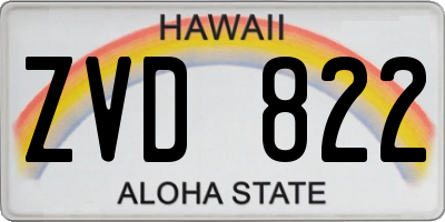 HI license plate ZVD822