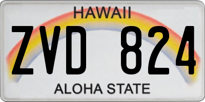 HI license plate ZVD824