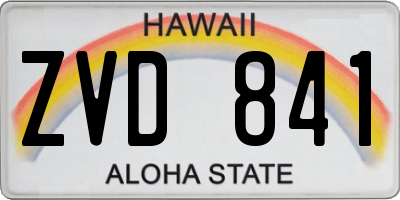 HI license plate ZVD841