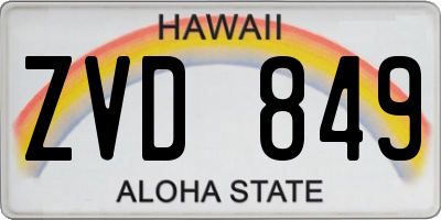 HI license plate ZVD849