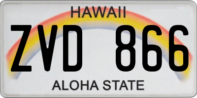 HI license plate ZVD866