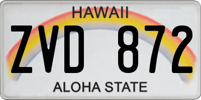 HI license plate ZVD872