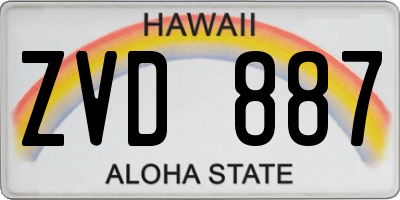 HI license plate ZVD887