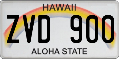 HI license plate ZVD900