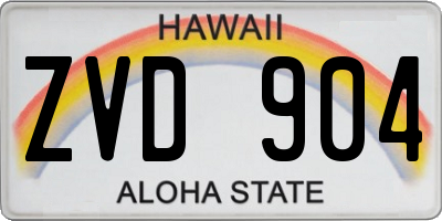 HI license plate ZVD904