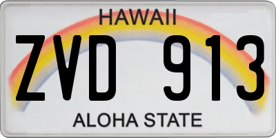 HI license plate ZVD913