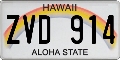 HI license plate ZVD914