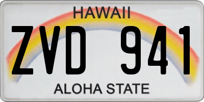 HI license plate ZVD941