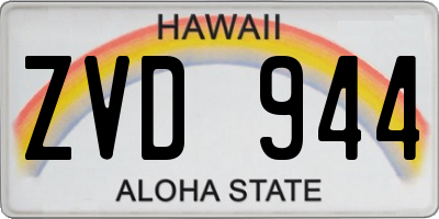 HI license plate ZVD944