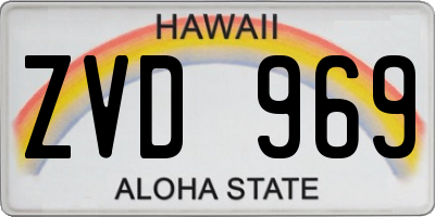 HI license plate ZVD969
