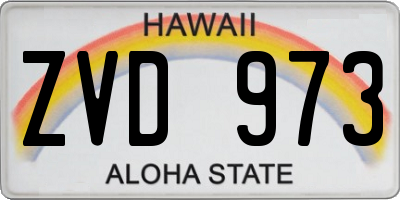 HI license plate ZVD973