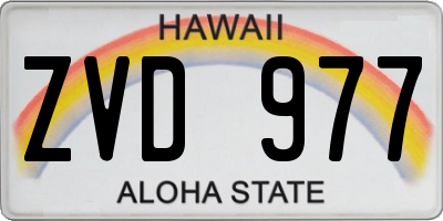 HI license plate ZVD977