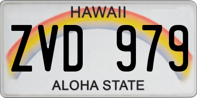 HI license plate ZVD979
