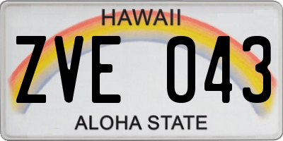 HI license plate ZVE043