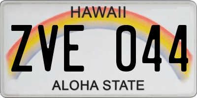 HI license plate ZVE044