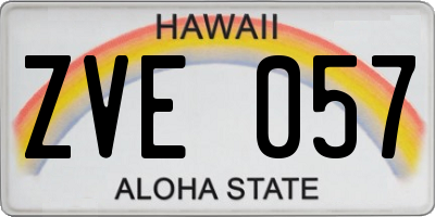 HI license plate ZVE057